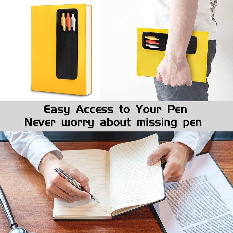 Epessa Stick-On Pen Holder for Notebook, Adhesive Pencil Sleeve Pouch for Hardcover Journals, Planners, Notebooks, Reusable Pen Pocket Organizer Easy to Remove (1 Pack) - Image 3